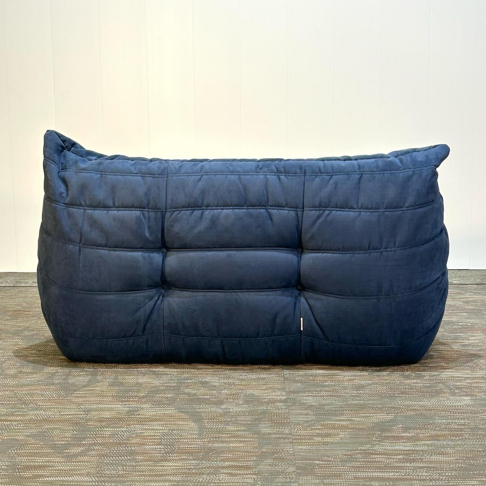 photo buy Ligne Roset By Michel Ducaroy Togo Blue Modular Sofa And Footstool, Set Of Five