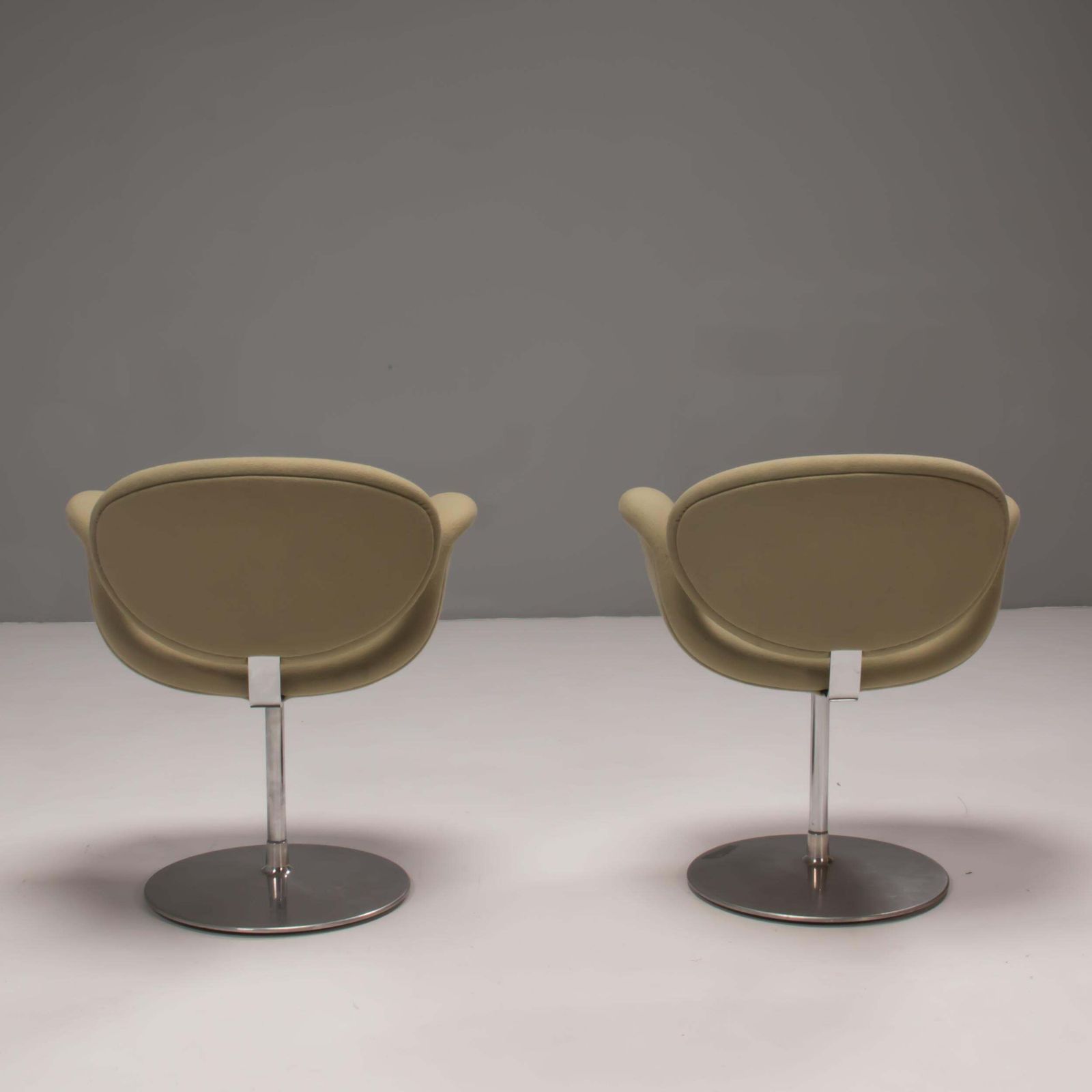 Artifort By Pierre Paulin Green Fabric Little Tulip Swivel Chairs, Set Of Three photo buy
