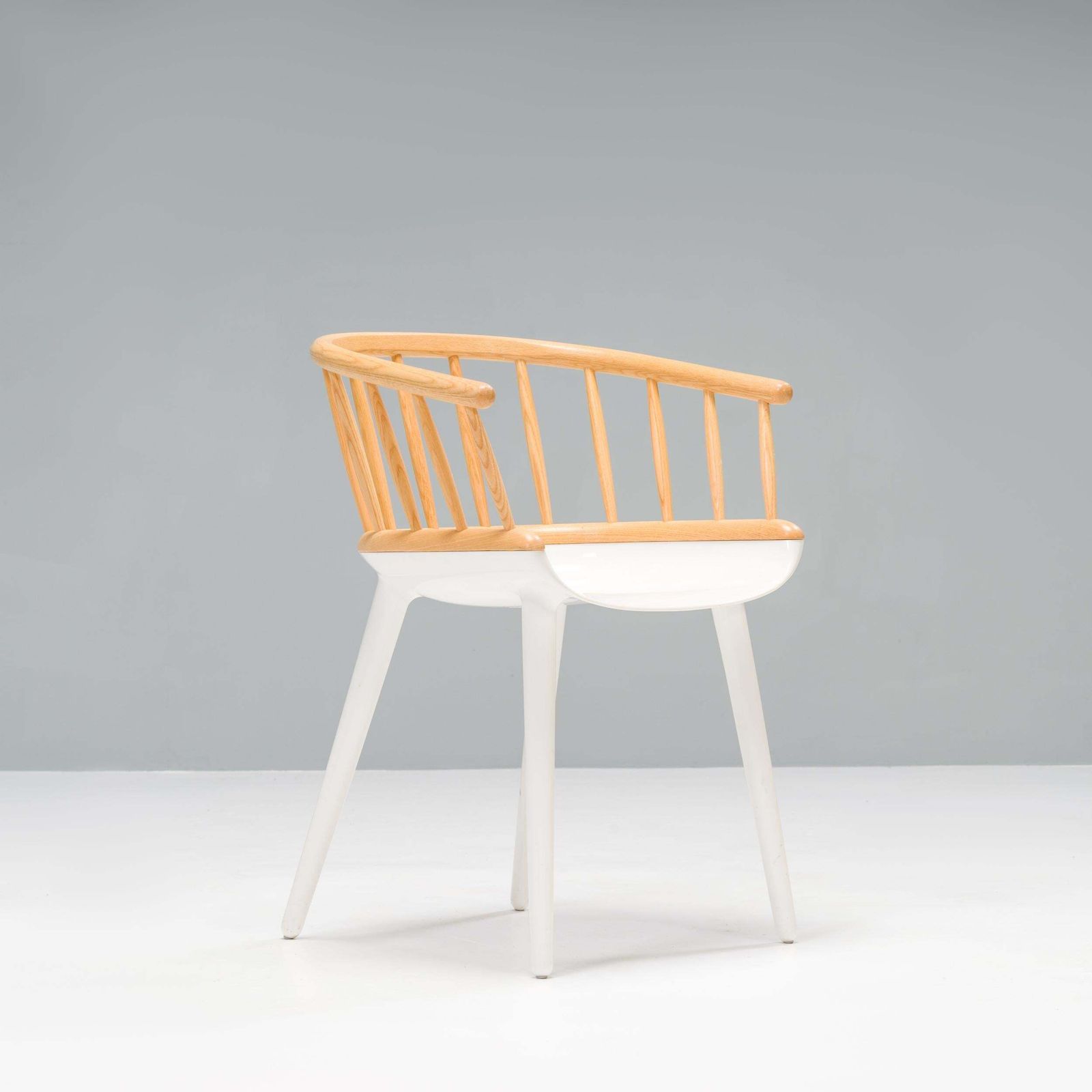 Magis White & Natural Ash Cyborg Stick Dining Chair photo furniture