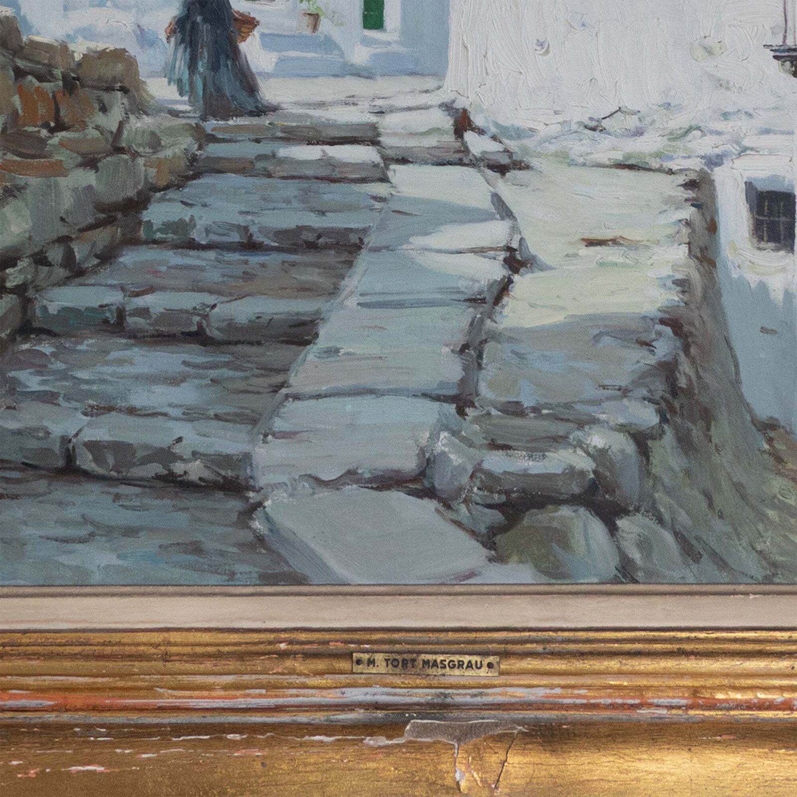 4270.0 Ibizan Village Scenes – Pair Of Original Oil Paintings By Miquel Tort Masgrau photo