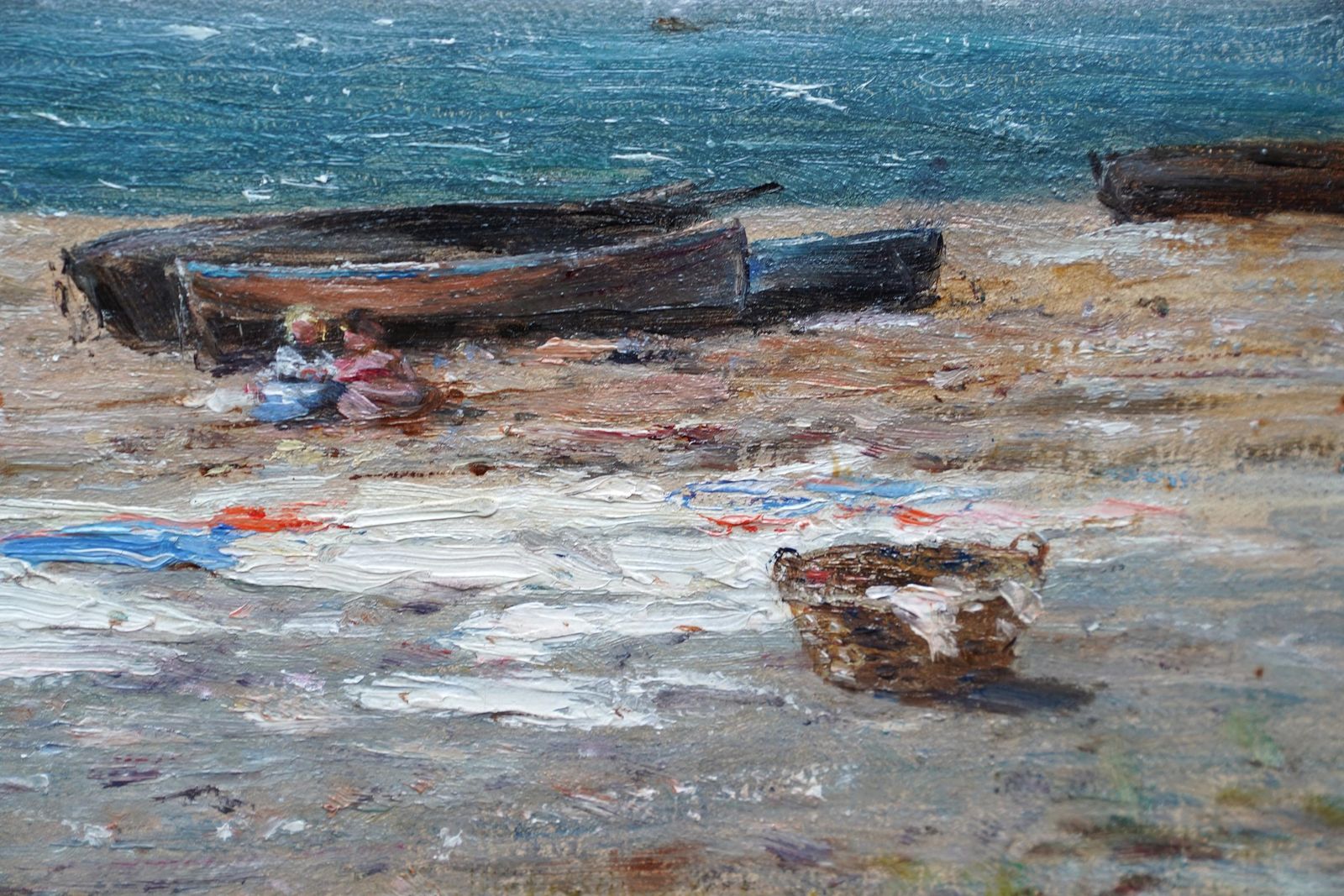 Joseph Hendersonwashing Day In Coastal Landscape   Scottish Victorian Impressionist Oil Paintingcirca 1880 photo vinterior