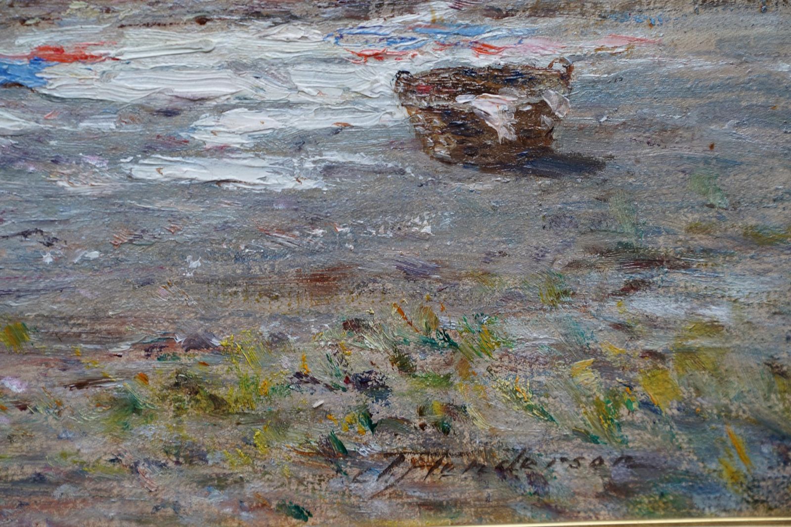 Art Joseph Hendersonwashing Day In Coastal Landscape   Scottish Victorian Impressionist Oil Paintingcirca 1880 photo