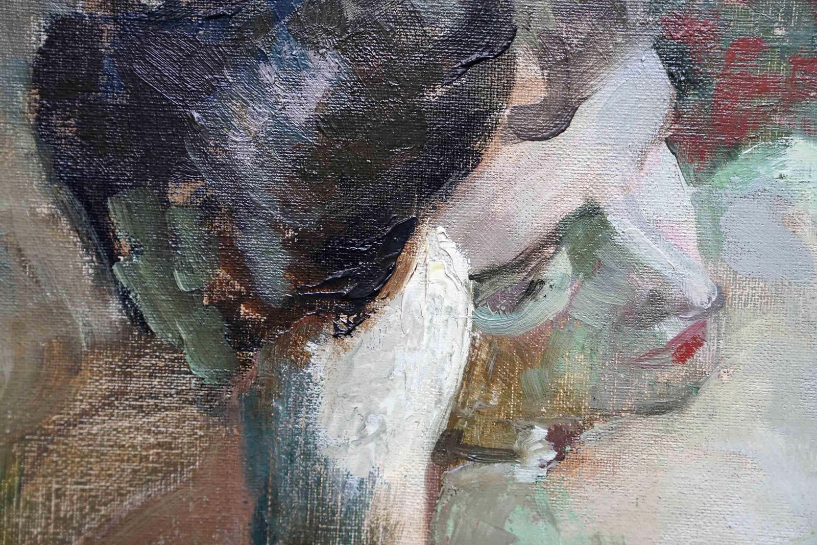 Reclining Nude   Industrial Scene Verso   Scottish 1940's Portrait Oil Paintingcirca 1945 photo 3468.0