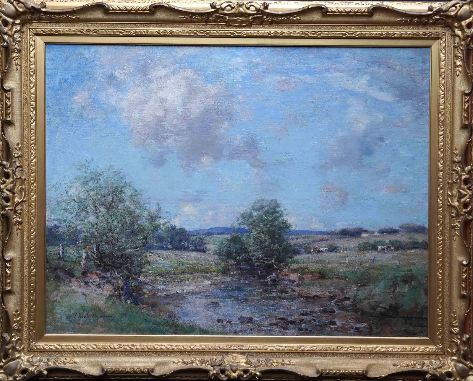 Joseph Morris Hendersonstirling River Landscape Scotland   Scottish Impressionist 1910 Art Oil Paintingcirca 1910