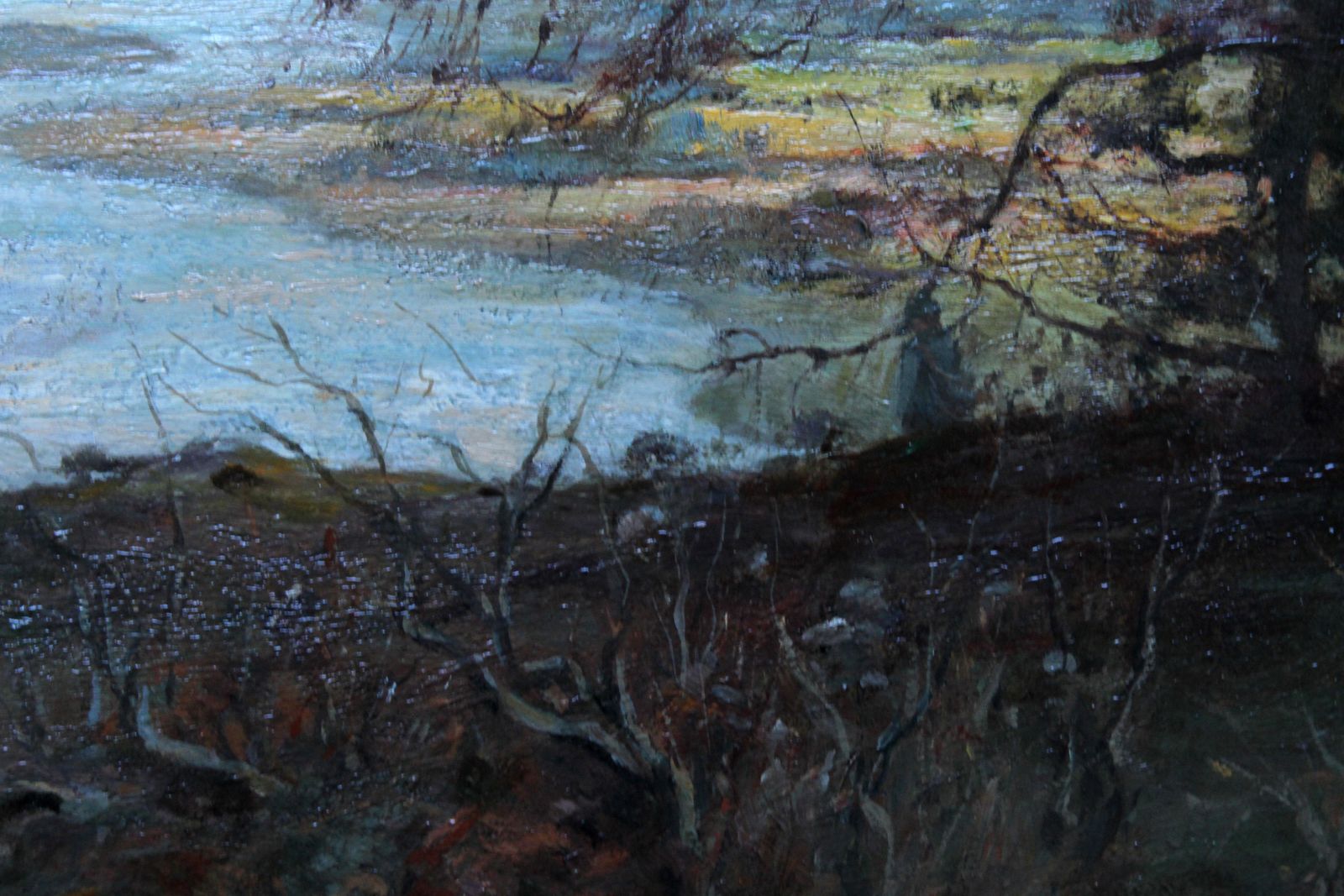 Joseph Milneriver Tay Landscape Scotland   Scottish Art Victorian Impressionist Oil Paintingcirca 1900 photo vinterior