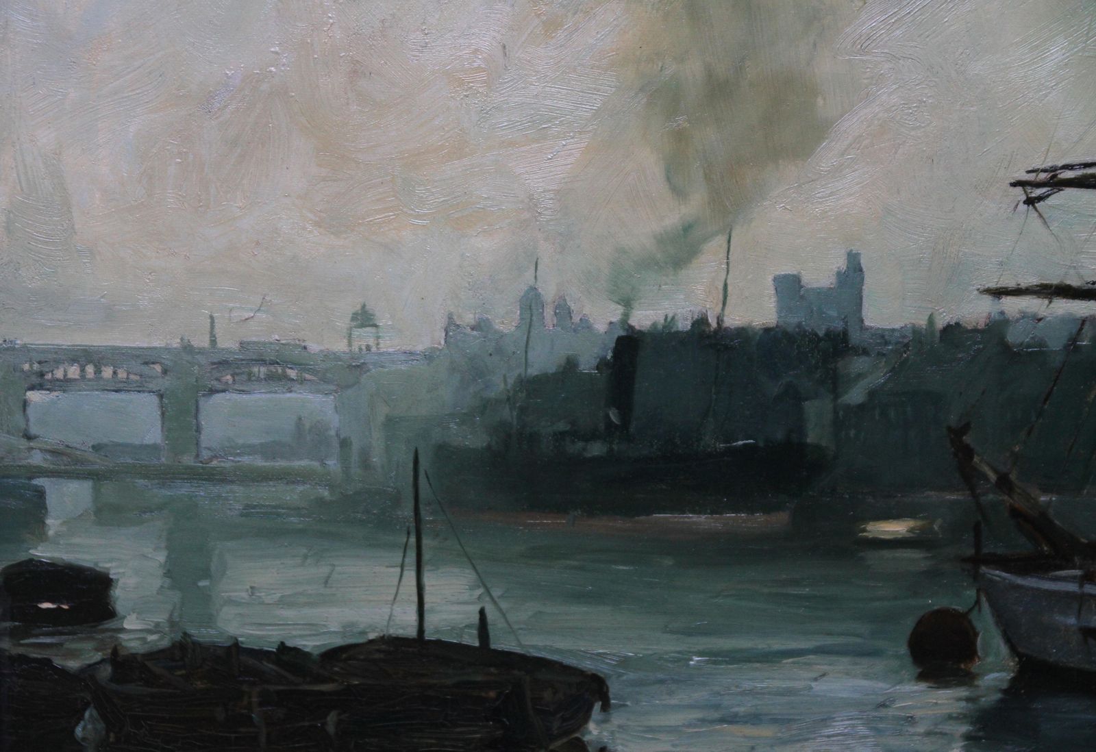 Joseph Henry Kirsopthe Port Of Newcastle Upon Tyne   British 1914 Marine Art Oil Painting1914 photo Art