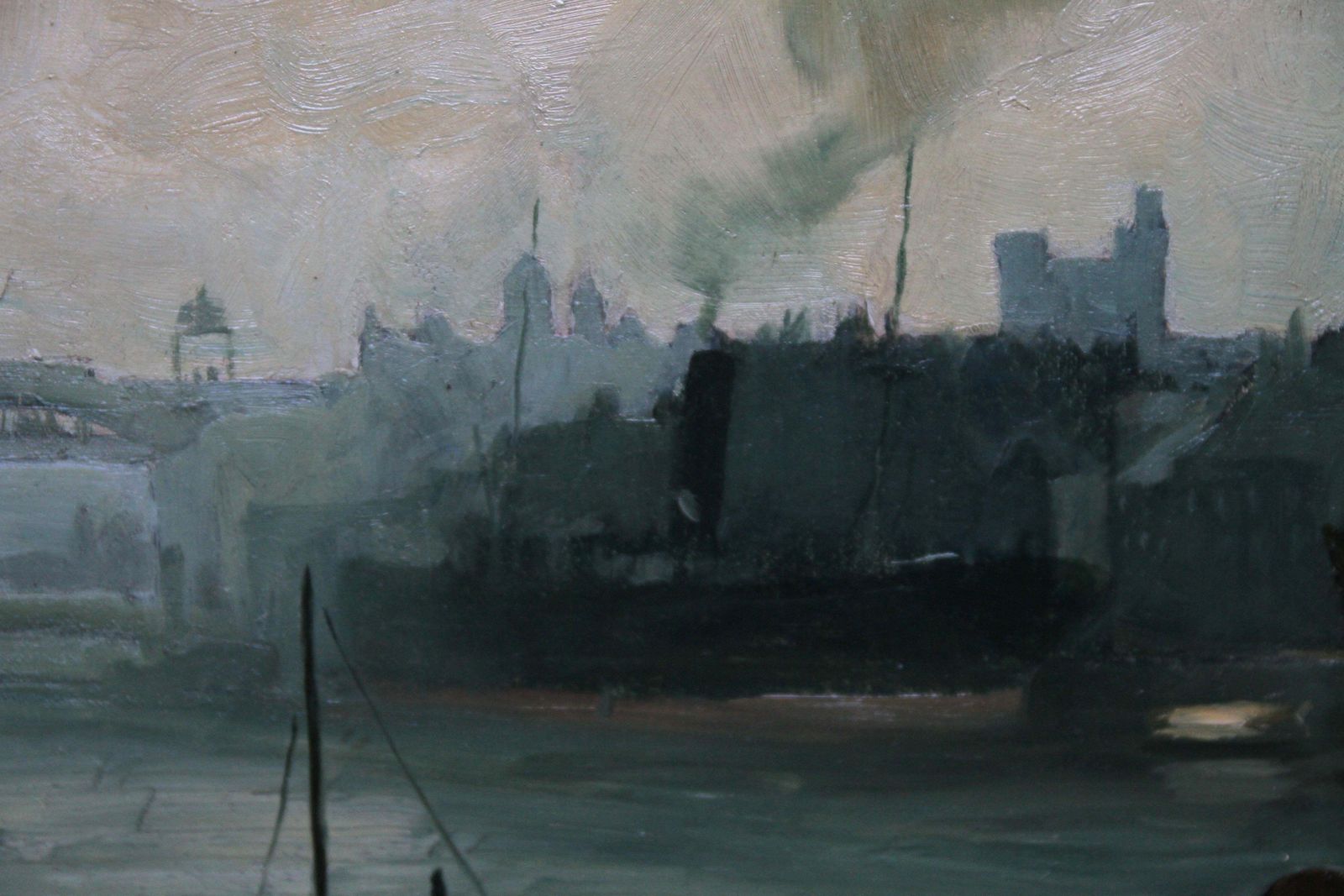 Joseph Henry Kirsopthe Port Of Newcastle Upon Tyne   British 1914 Marine Art Oil Painting1914 photo 5609.0