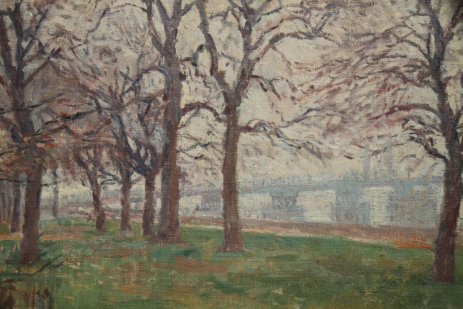 Rupert Shephardbattersea Park London   British 40's Impressionist Oil Landscape Thames Bridge1945 photo 4079.0