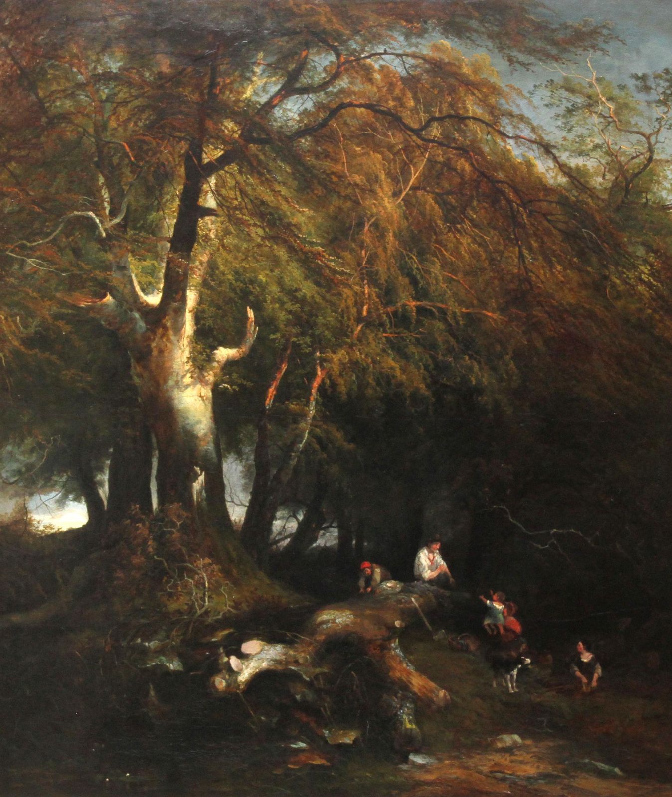 Edward Charles Williamsthe Woodman's Family In A Landscape   British 1869 Victorian Art Oil Painting1869 photo furniture
