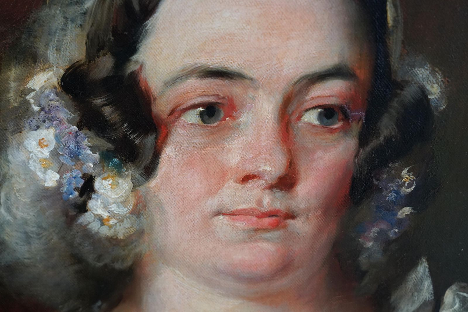 Portrait Of A Lady With Lace Collar   British 19th Century Art Oil Paintingcirca 1810 photo buy