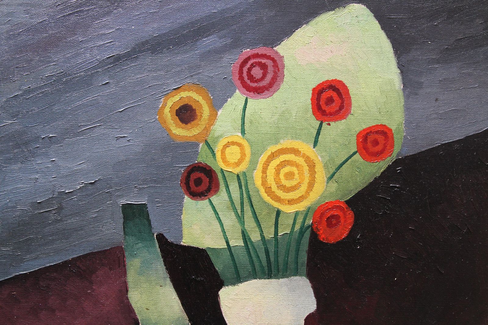 Paul Eareefloral Still Life   British Art 1930 Post Cubist Oil Painting Red Yellow Flowerscirca 1930 photo Art
