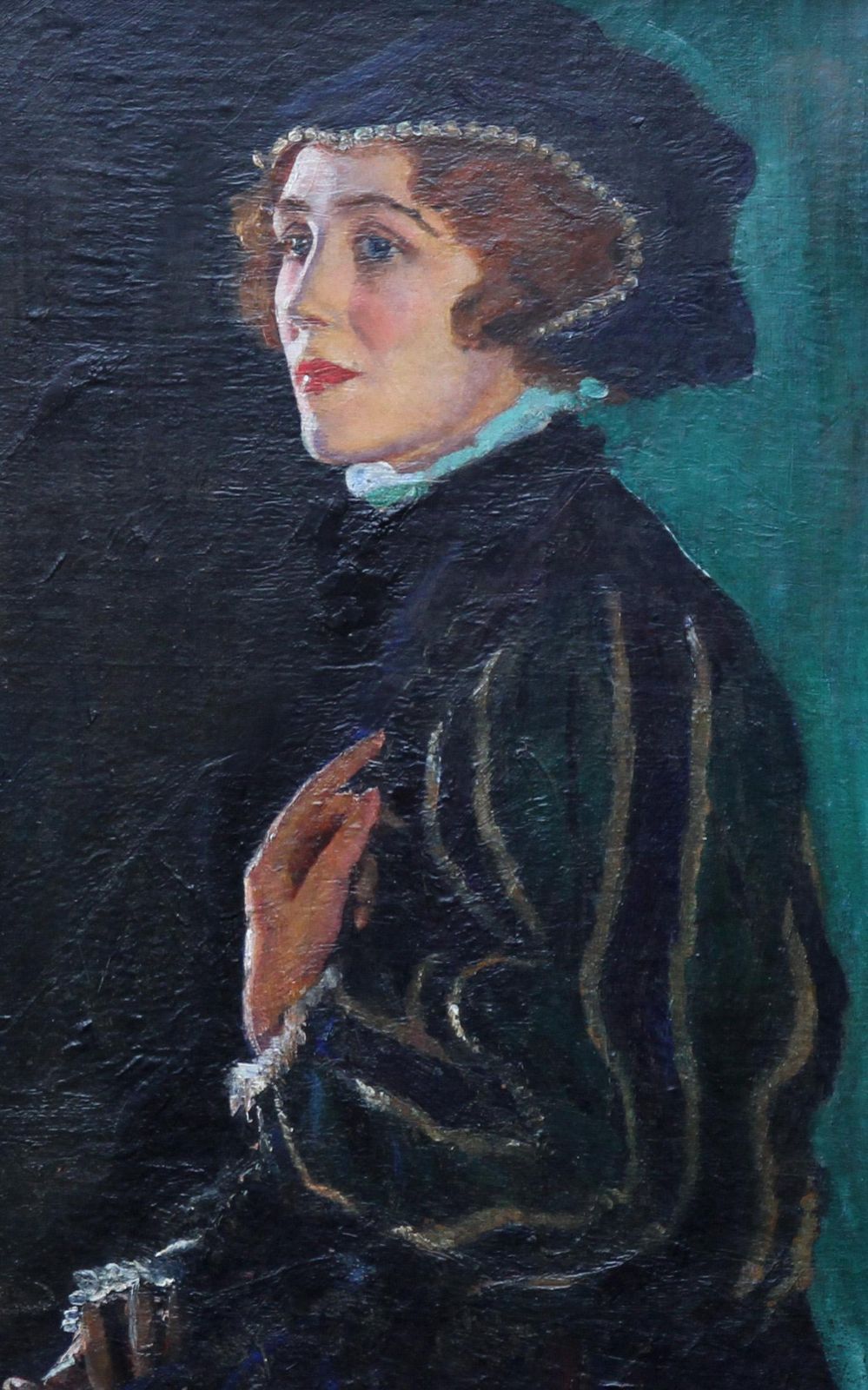 George Carr Drinkwatercecily Byrne As Mary Stewart   British Art 30's Actress Portrait Oil Paintingcirca 1930 photo for sale