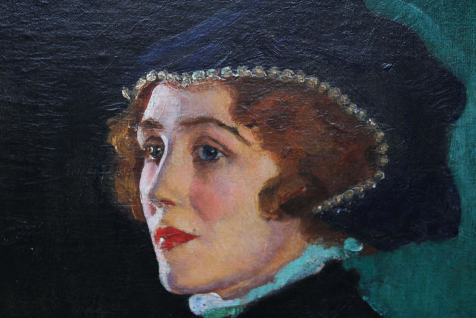George Carr Drinkwatercecily Byrne As Mary Stewart   British Art 30's Actress Portrait Oil Paintingcirca 1930 photo vinterior