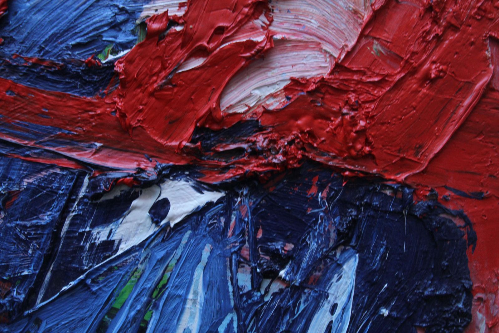 Iain Robertsonautumn Forms   Scottish Abstract Art 20th Century Oil Painting Red White Blue1997 photo Art