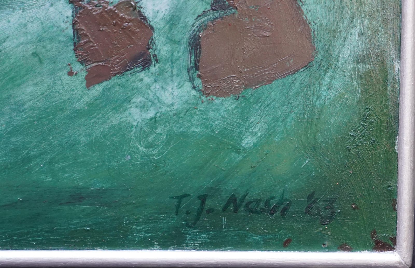 photo for sale Tom Nashabstract Valley   Welsh 1963 Art Abstract Landscape Oil Painting1963
