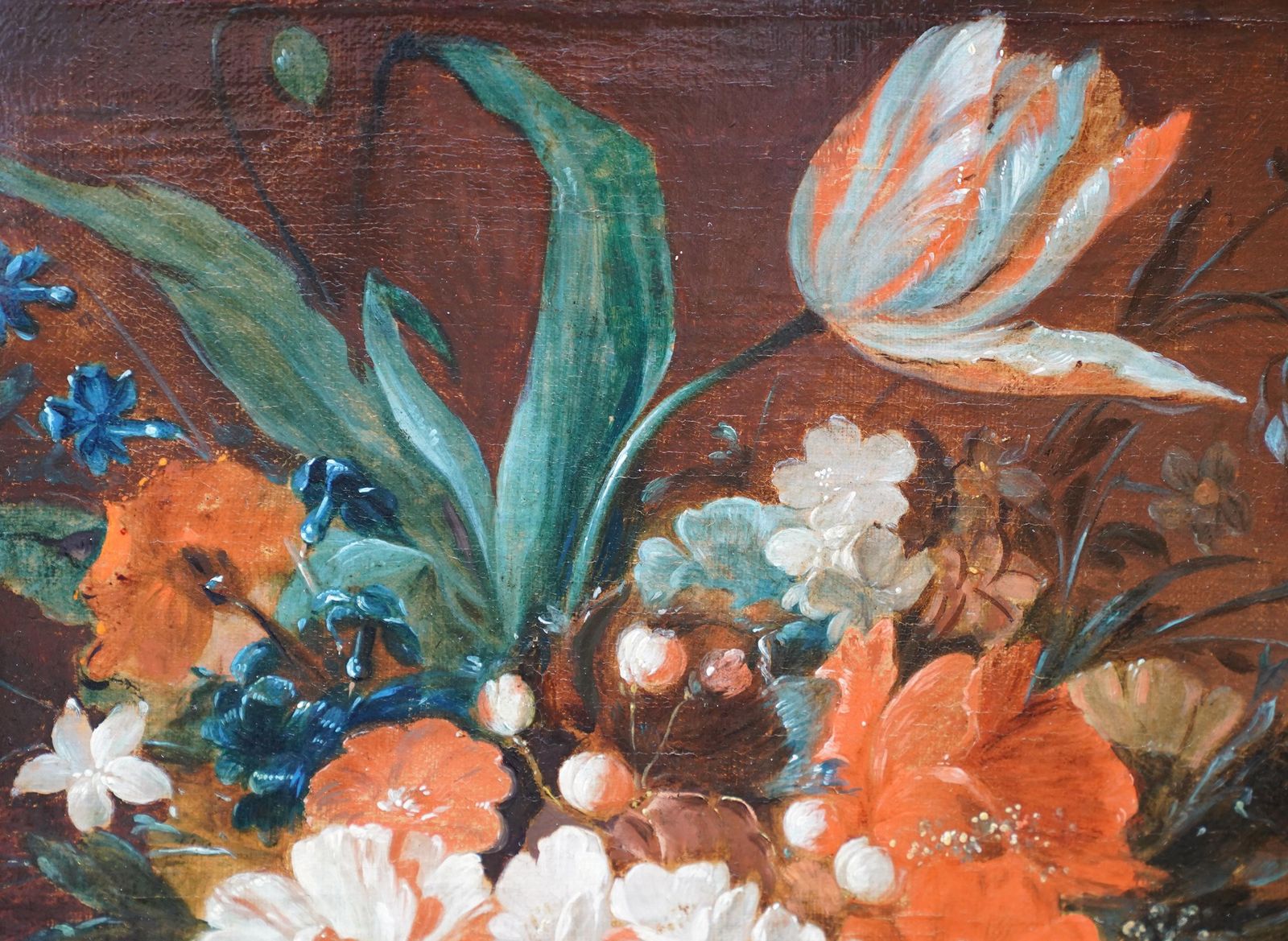 Still Life Of Flowers And Fruit   Dutch Old Master C1700 Floral Art Oil Paintingcirca 1700 photo 7139.0