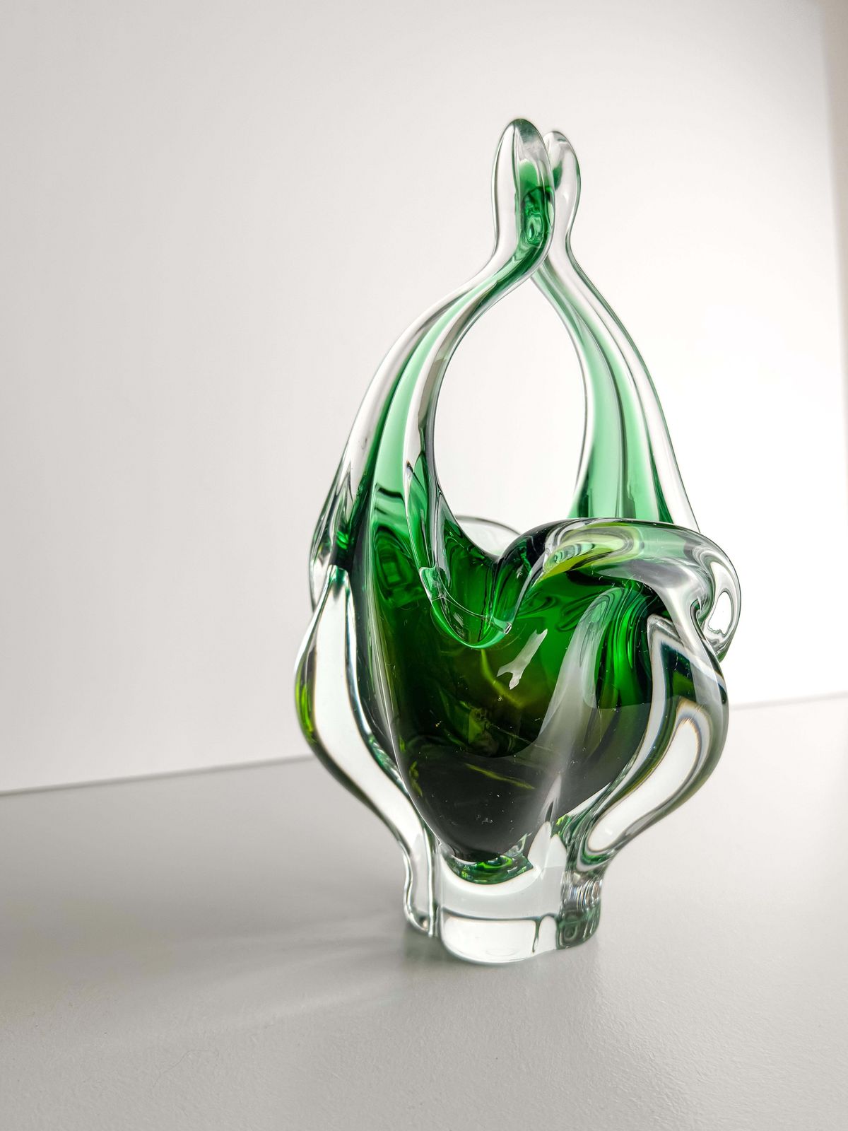 Green Glass Bowl By Josef Hospodka For Chribska Glassworks, Circa 1970s photo 80.0