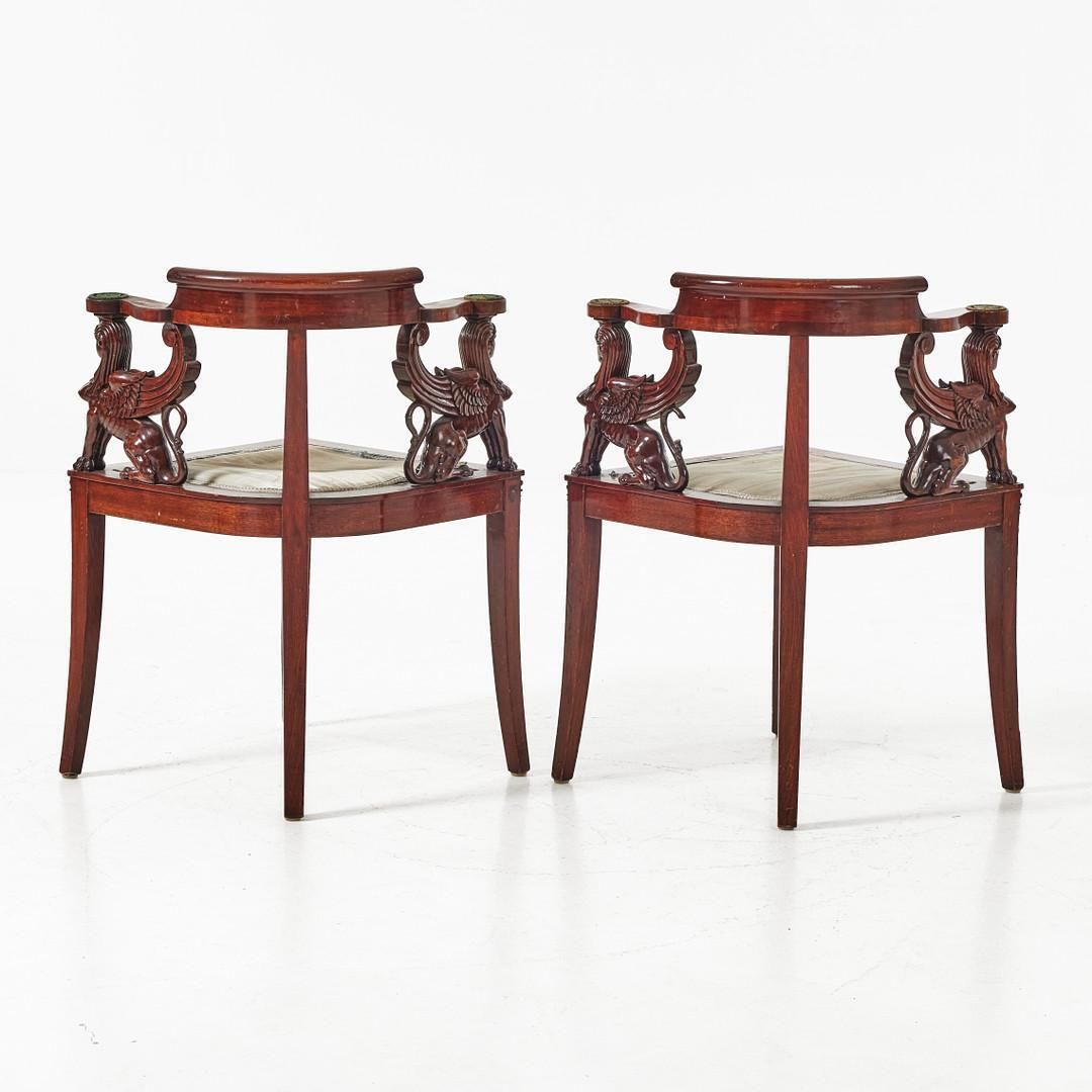 A Pair Of French Empire Style Corner Chairs photo vintage