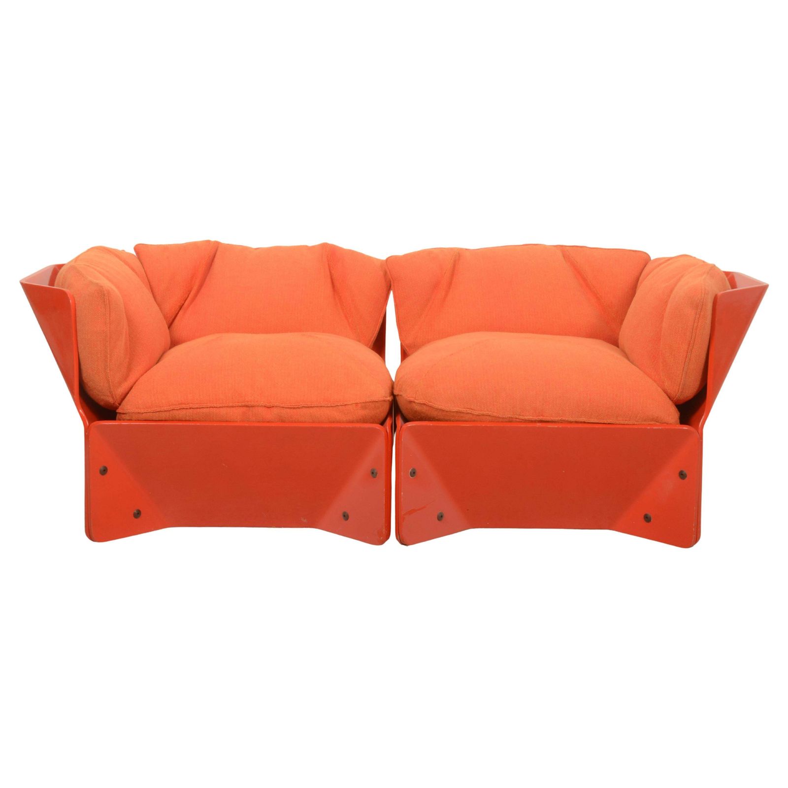 1970s Orange Christensen & Larsen Sofa Or Chairs