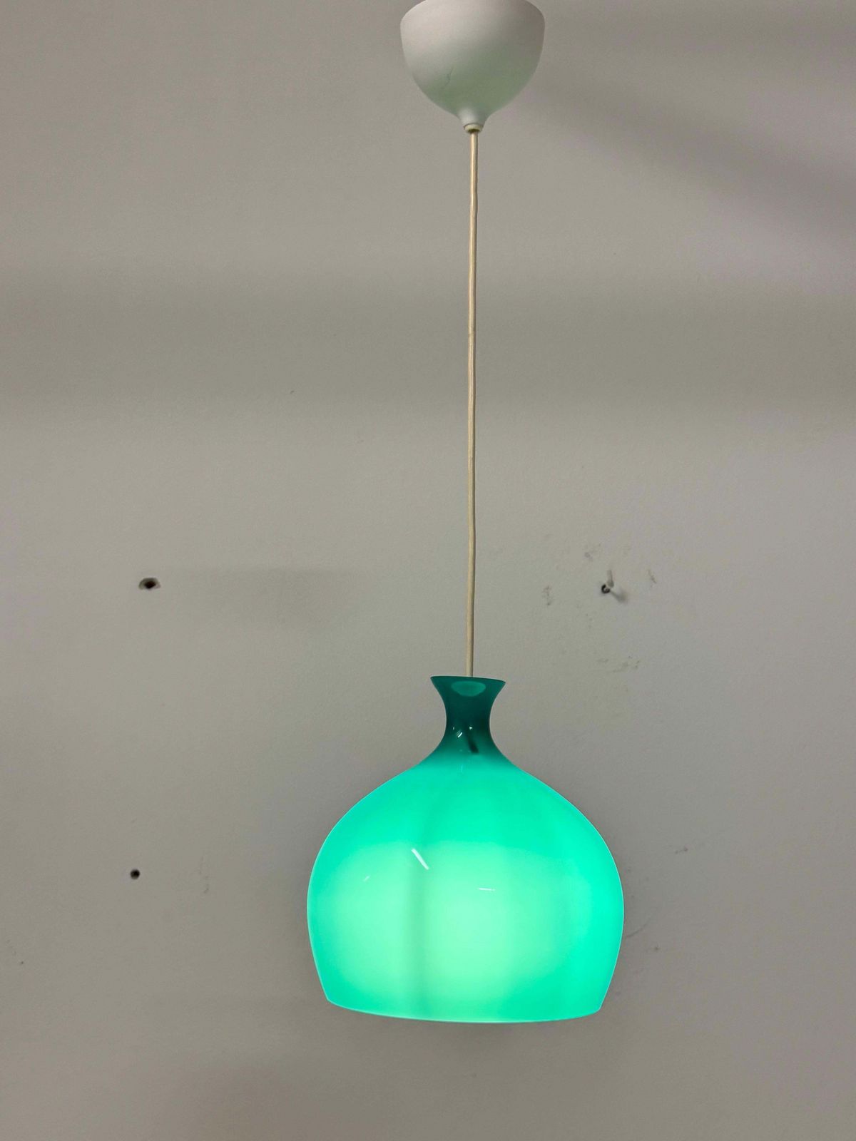 Lighting Rare Onion Pendants In Turquoise Glass By Helge Zimdal photo
