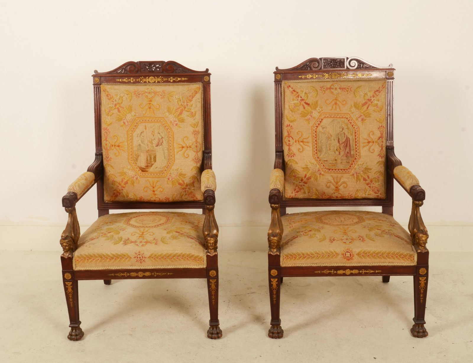 Paar Franse Empire-stijl fauteuils photo Meubels