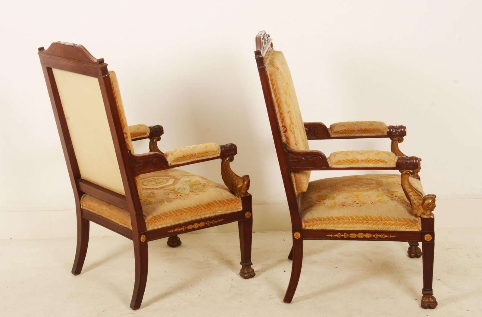 Paar Franse Empire-stijl fauteuils photo buy