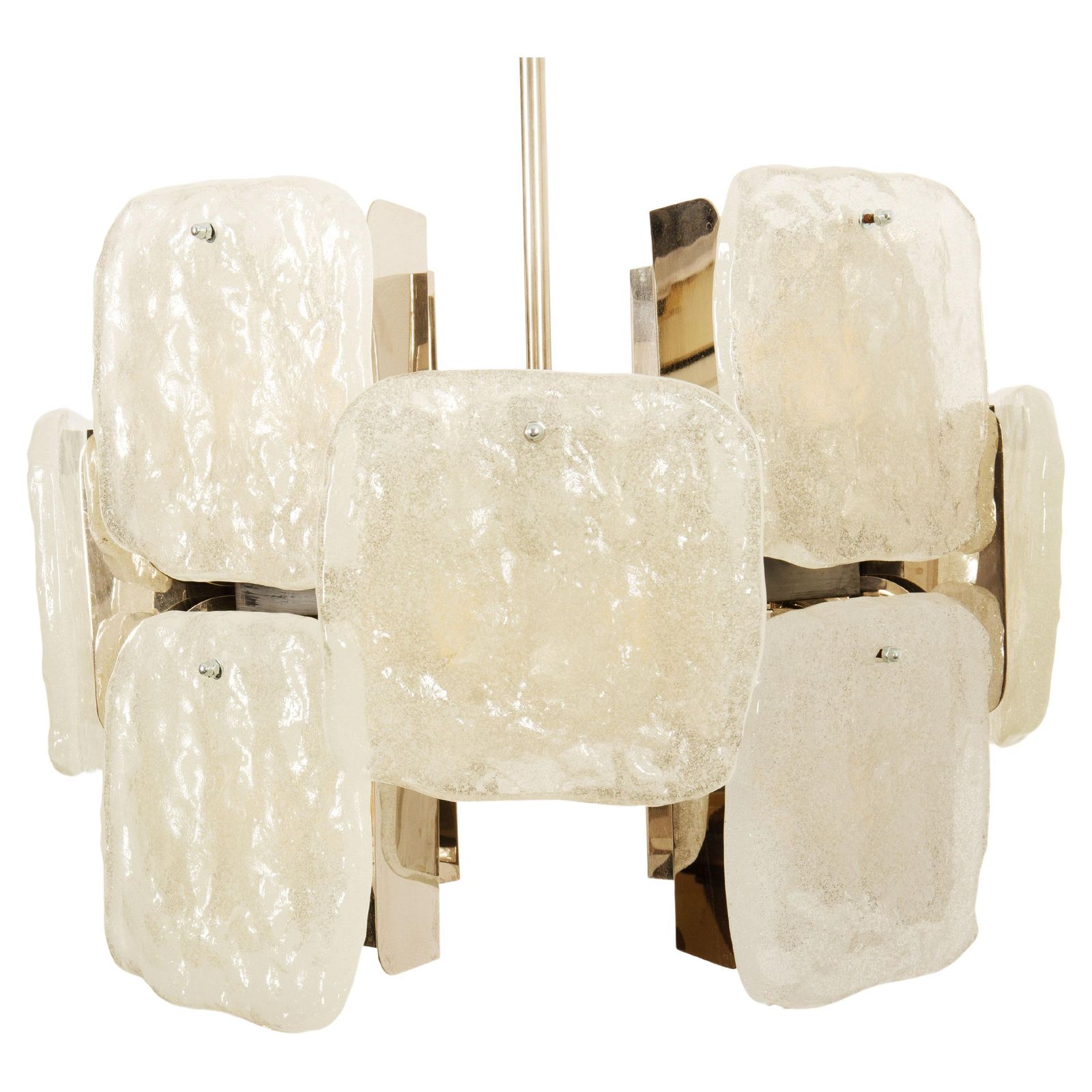 Kalmar Ice Glass Relief Glass "Aggstein" Chandelier