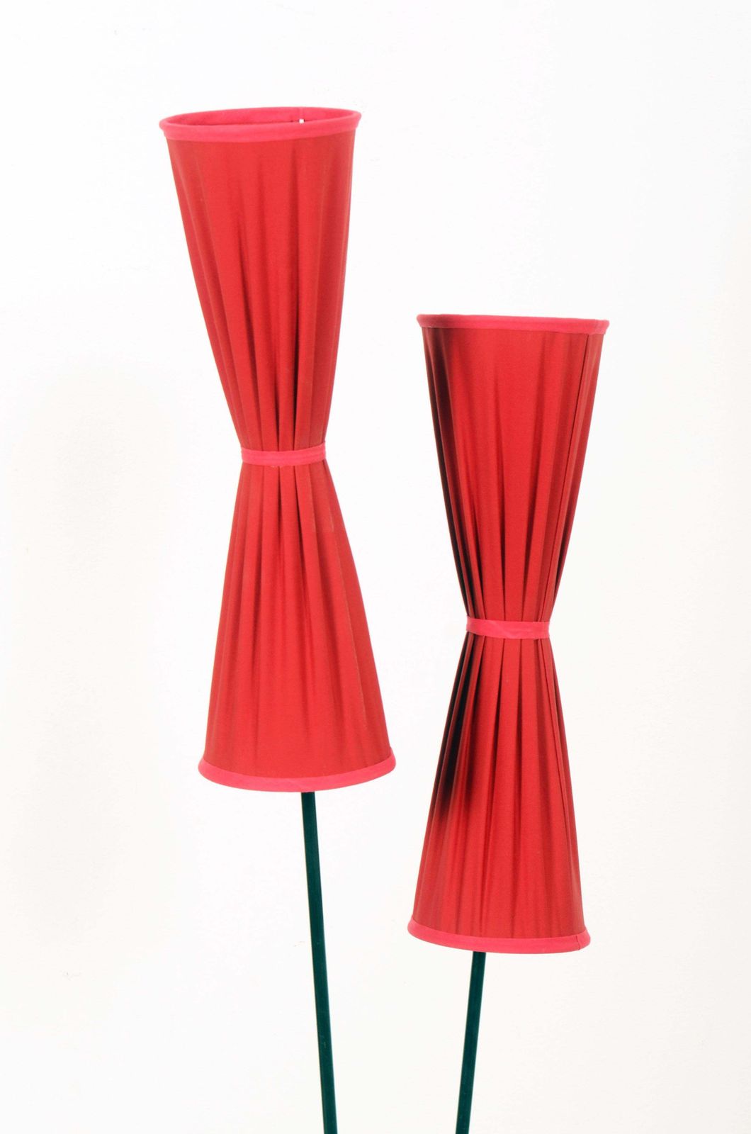 Red Scandinavian Midcentury Floor Brass Lamp photo vinterior