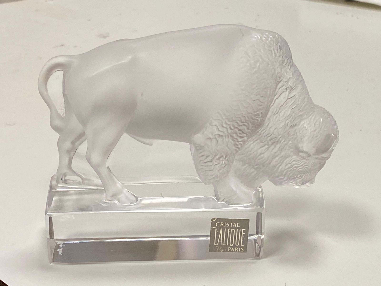 Glass Sculpture Paperweight "Bison" By Lalique photo buy