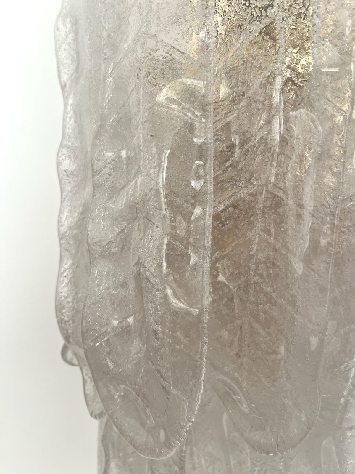 Unique Large Italian Midcenturypair Of Murano Wall Sconces By Mazzega, 1970s photo vinterior