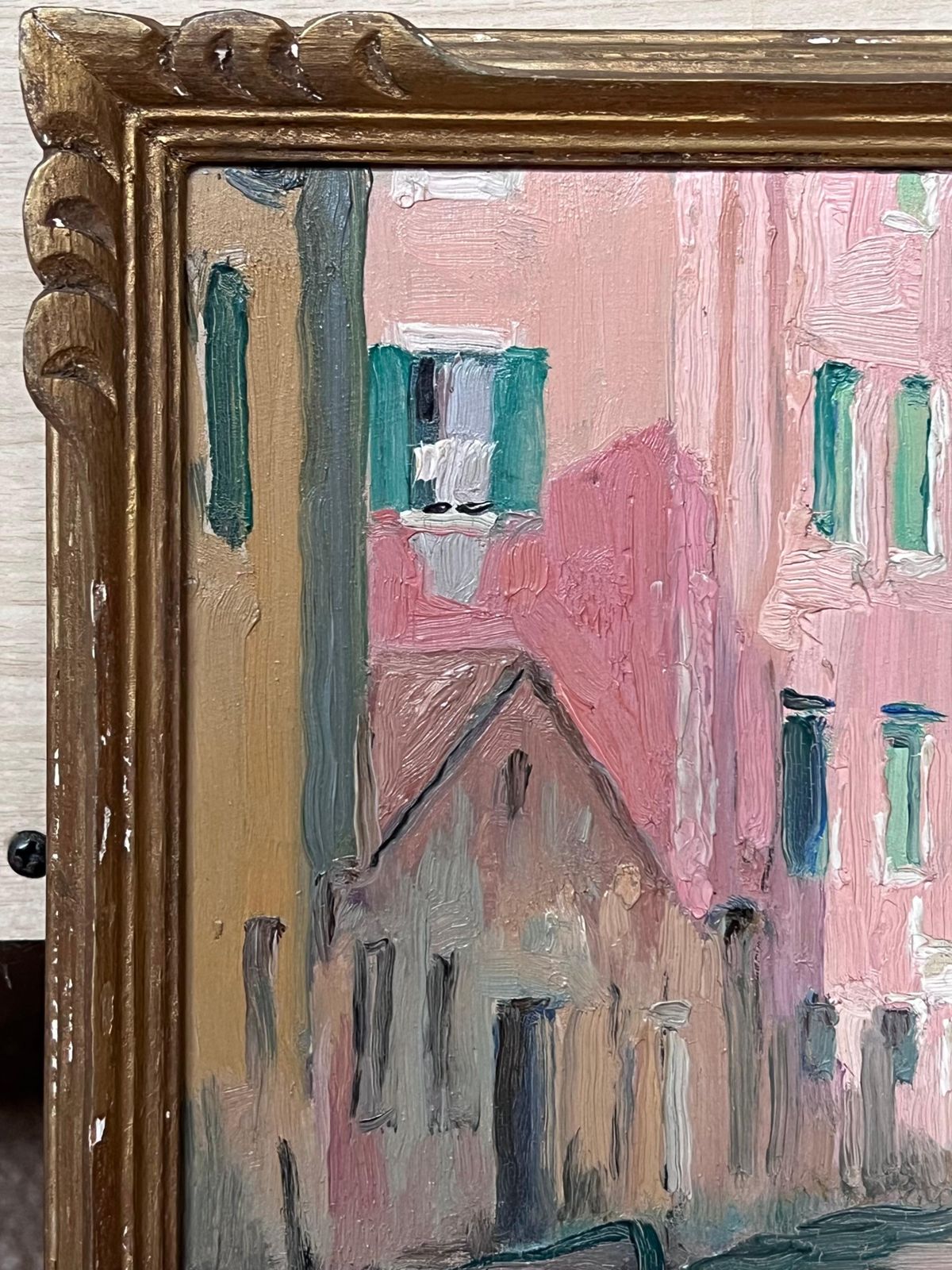 Etienne Auguste Krier Early 1900's French Impressionist Oil Sketch Quiet Venetian Backwater Canal photo 900.0