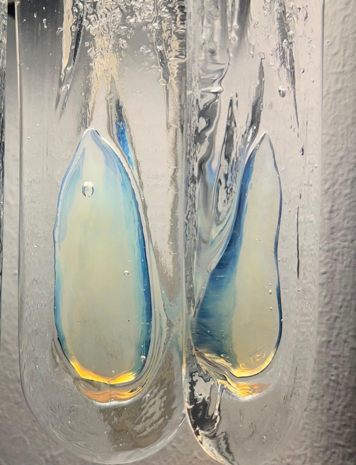 Pair Of Midcentury Italian Iridescent Murano Wall Sconces By Mazzega, 1970s photo 2886.0