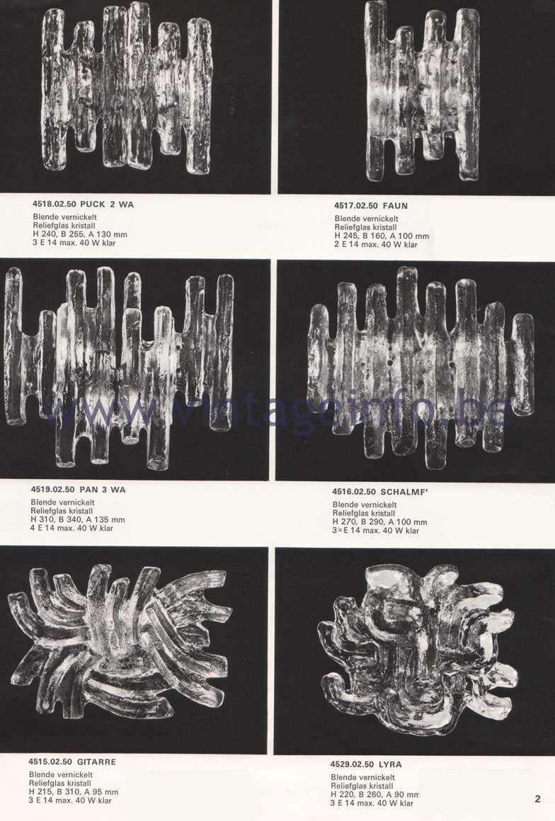 photo furniture Pair Of Midcentury Austrian Murano Glass "Faun" Wall Sconces By Kalmar, 1970s