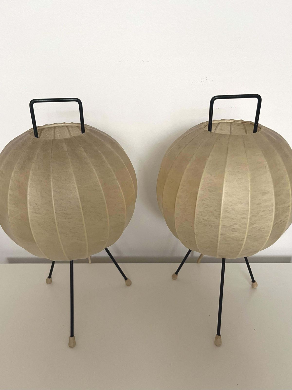 German Midcentury Pair Of "Cocoon" Table Lamps By Friedel For Goldkant, 1970s photo vinterior