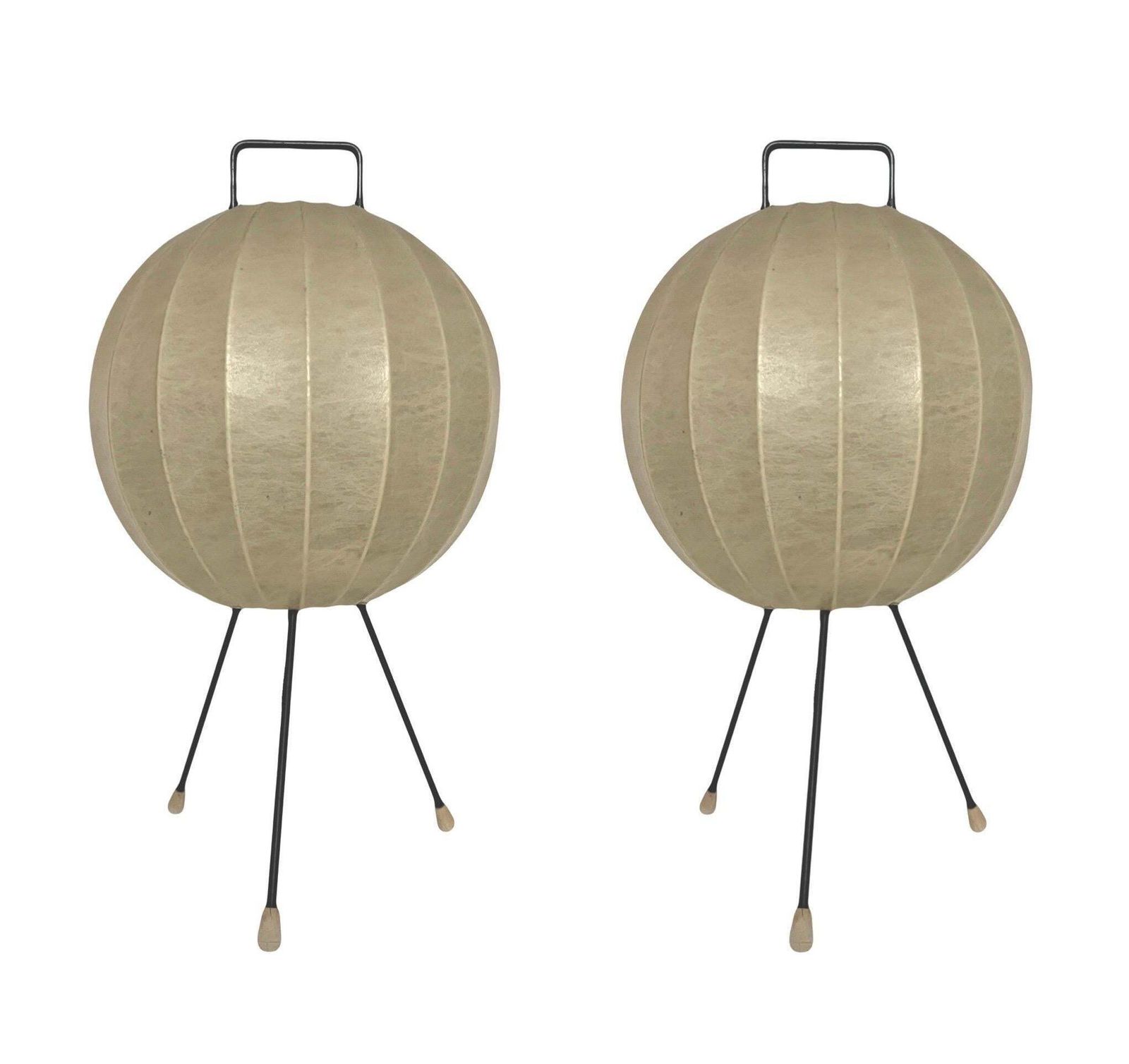 4173.0 German Midcentury Pair Of "Cocoon" Table Lamps By Friedel For Goldkant, 1970s photo