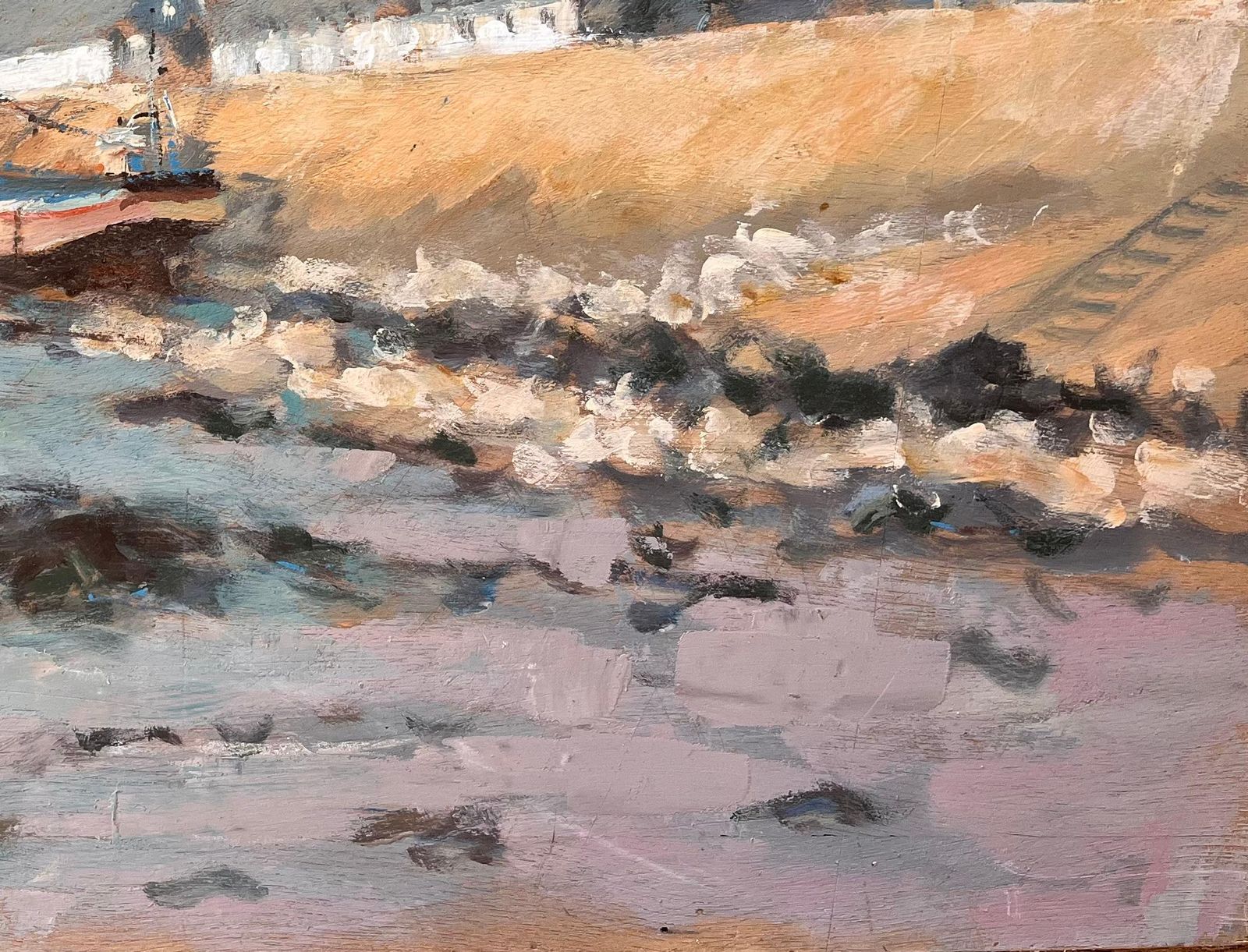 Fanch Lel French Coastal Village With Moored Fishing Boats And Rocky Shoreline 1992 photo Art