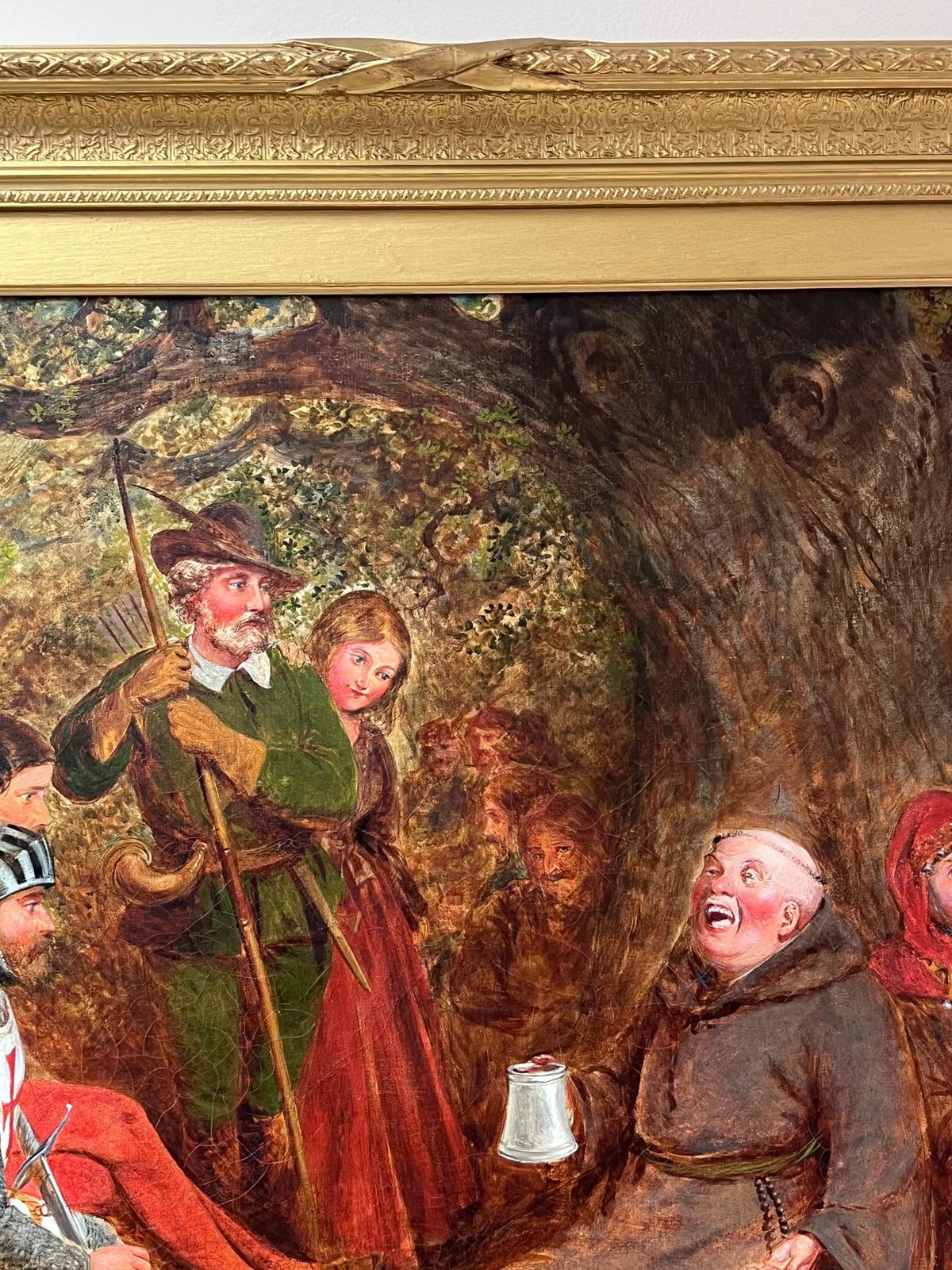 photo vinterior English Victorian Oil Large 19th Century English Victorian Oil Painting Robin Hood & Merry Men