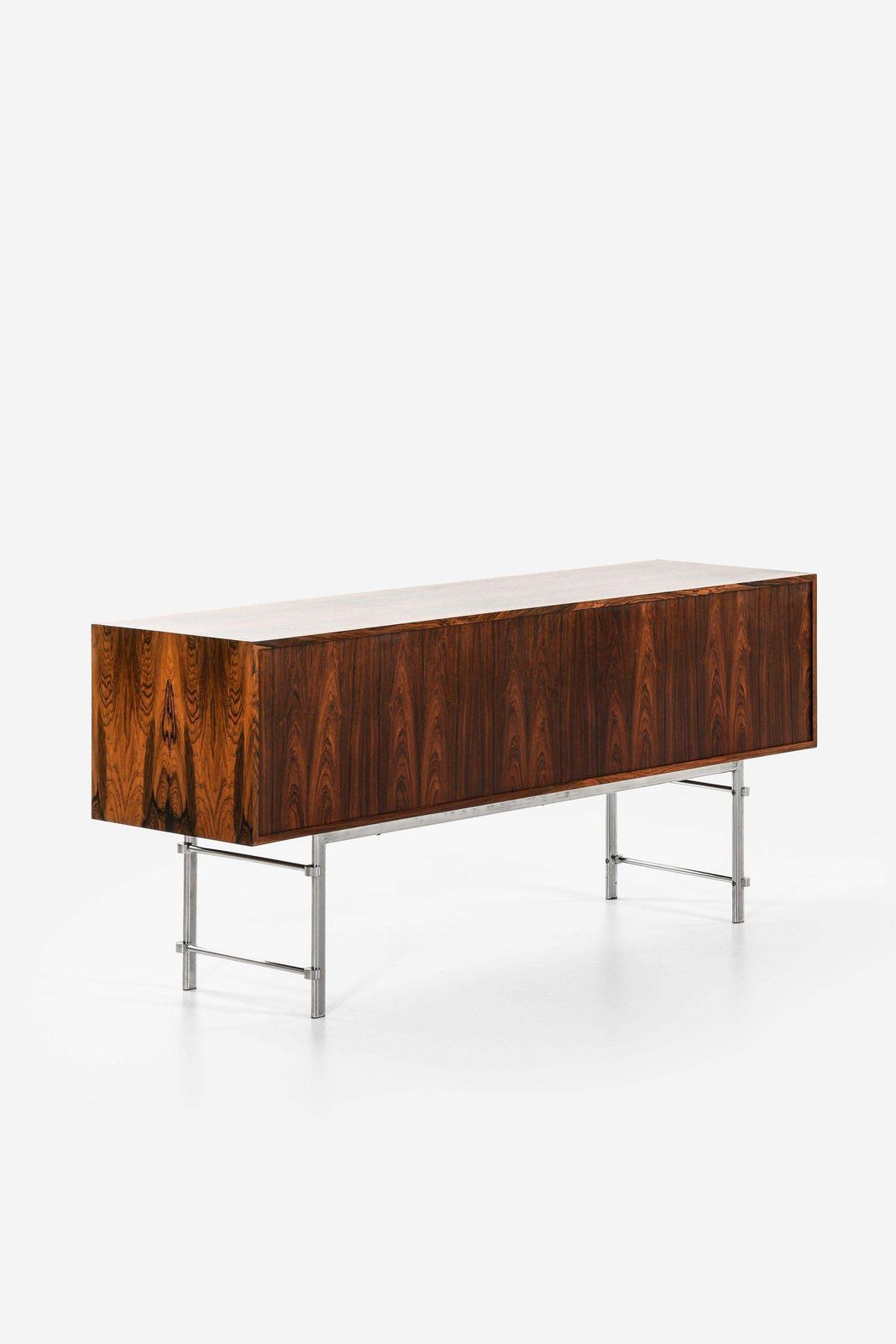 Freestanding Sideboard In Rosewood And Chromed Steel By Jan Lunde Knudsen photo for sale