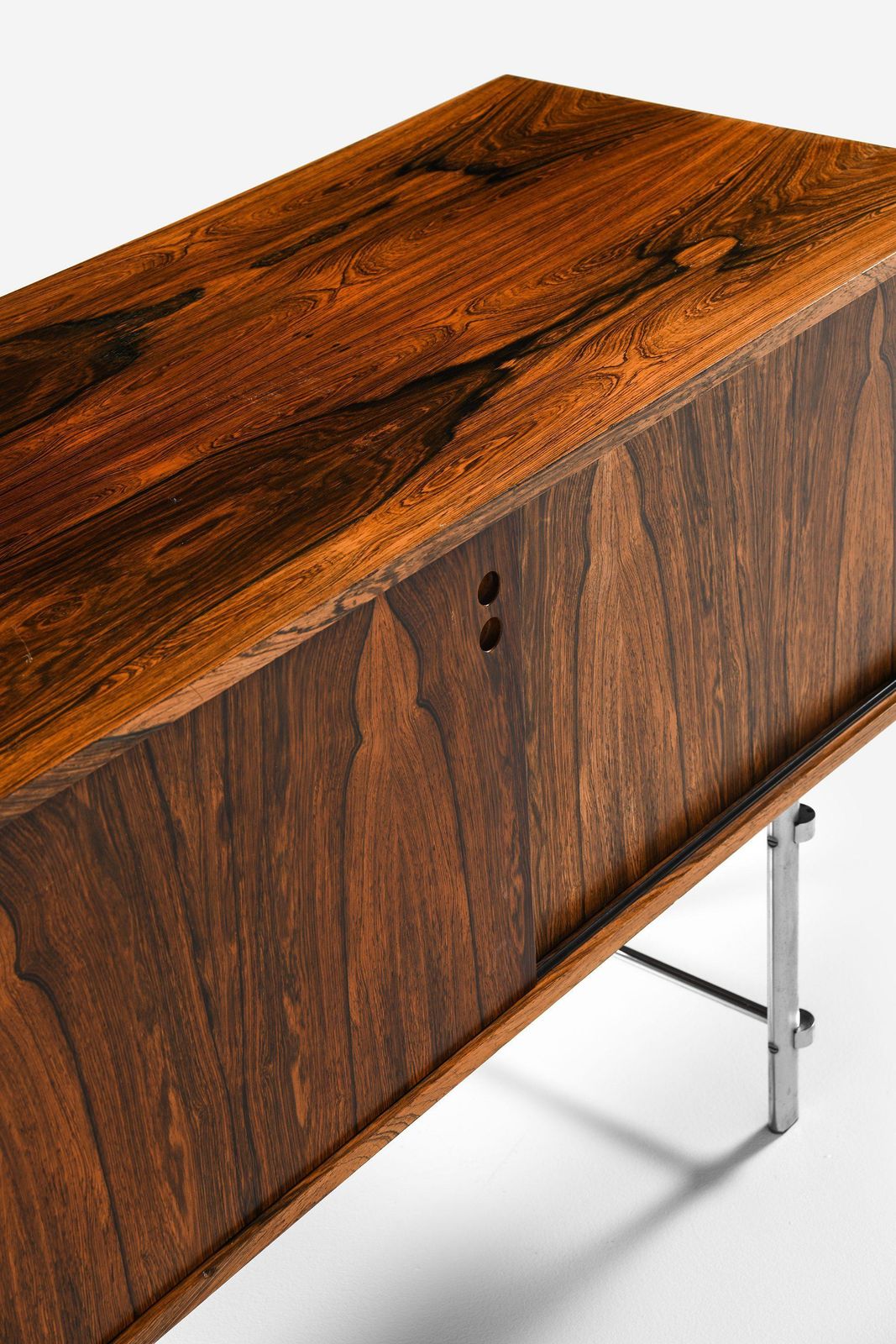 Freestanding Sideboard In Rosewood And Chromed Steel By Jan Lunde Knudsen photo 6433.0