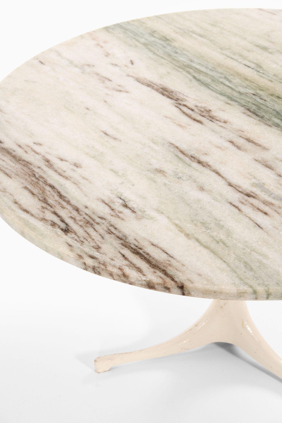 Coffee Table In White Metal And Marble Top Attributed To George Nelson, 1960's photo 4289.0