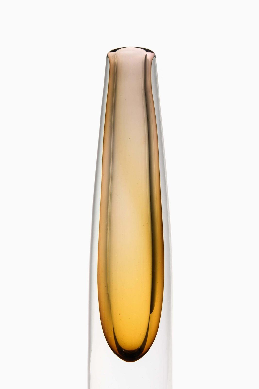 Glass Vase In Yellow By Gunnar Nylund, 1950's photo for sale