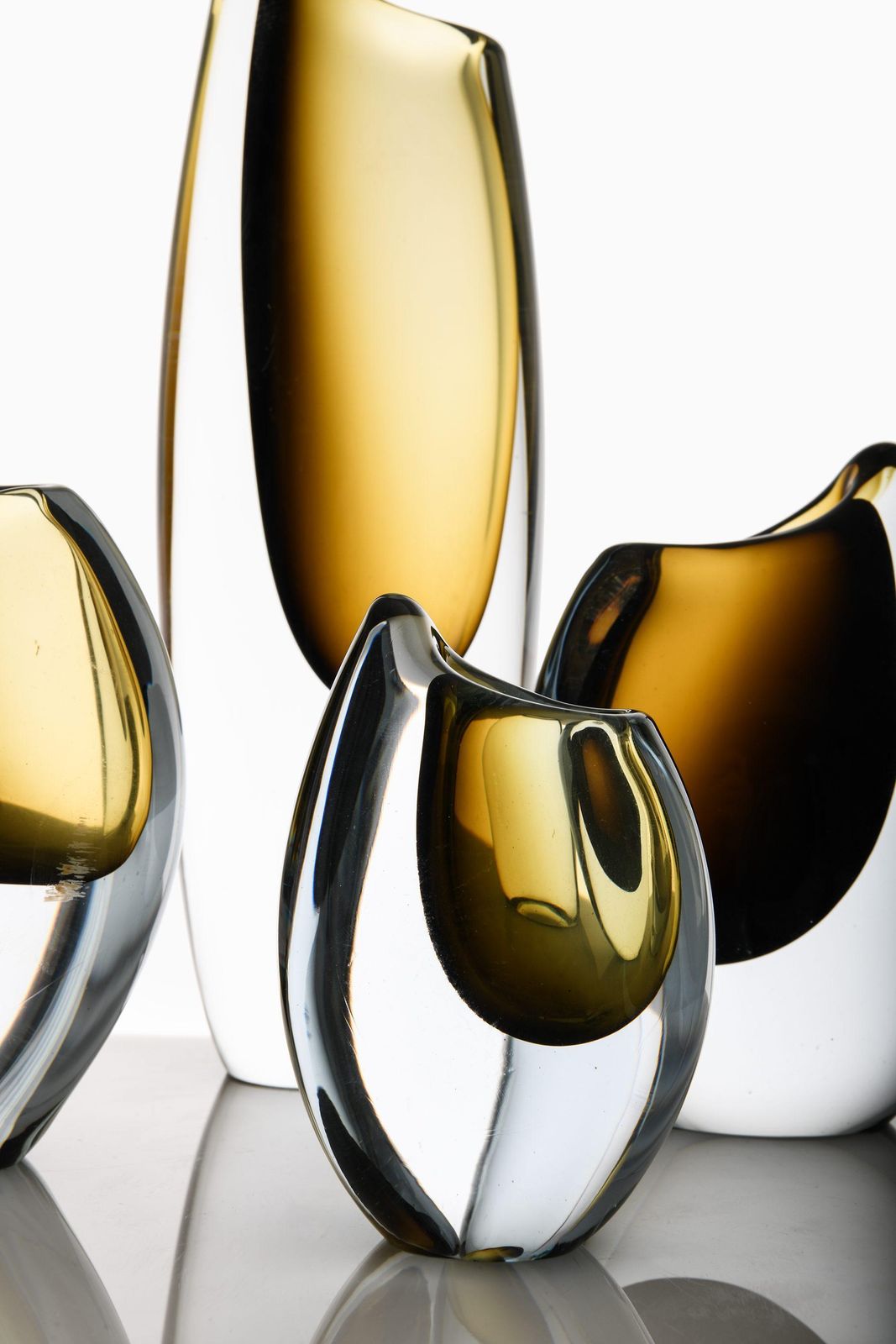 Set Of 9 Glass Vases By Gunnar Nylund, 1950’s photo for sale