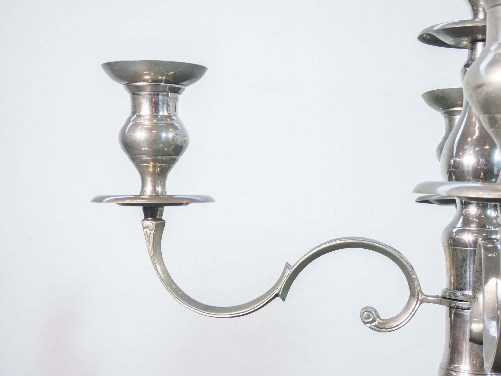 Large Floor Candelabra, Five Lumen Metal Torchiere, Louis XVI Style photo vinterior