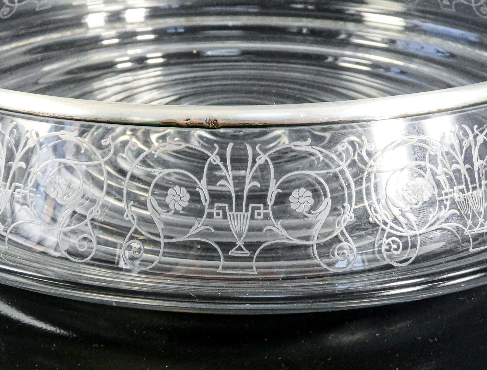 Centerpiece Vase, Fruit Bowl Baccarat Decoration Rohan Silver Rim 800 photo buy
