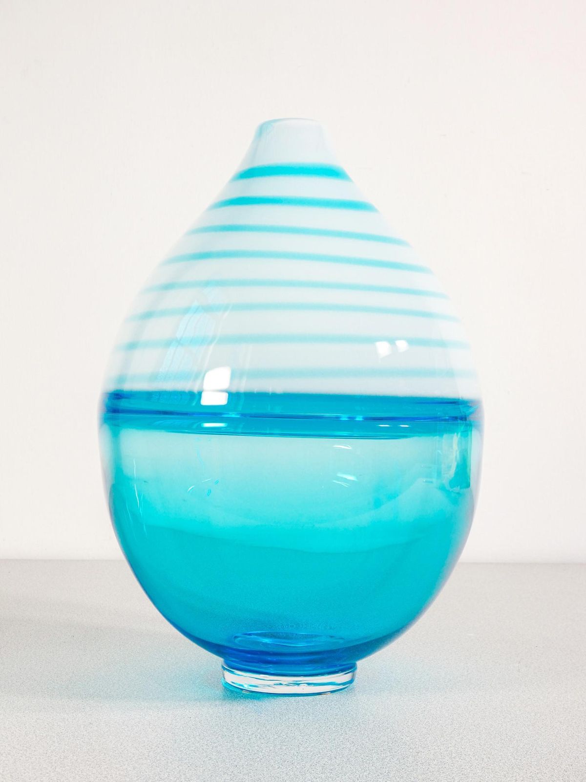 Blown Glass Vase Design Paolo Crepax. Large Blue Version. 1990s photo buy