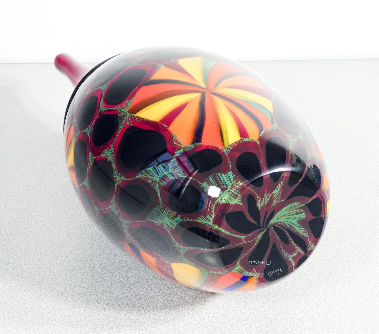 603.0 Blown Glass Vase Design Paolo Crepax. 1990s photo