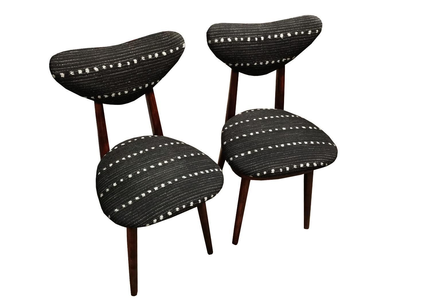 Mid Century Heart Chair In Black Perennials Dotty Fabric, Europe, 1960s photo furniture