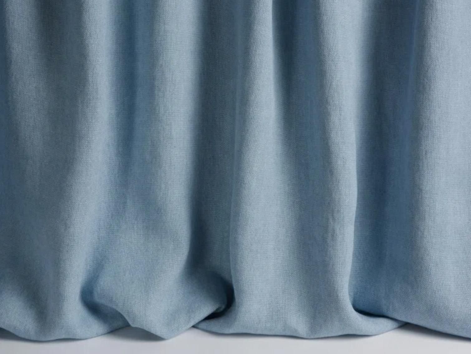 photo for sale Ten Mid Century Butterfly Chairs, Blue Pierre Frey Linen, Oak Wood, Europe, 1960