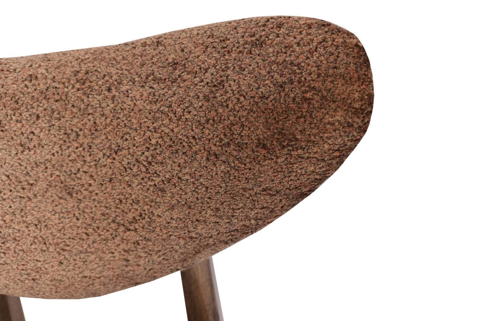 Mid Century Heart Chair In Brown Orange Velvet, Europe, 1960s photo vinterior