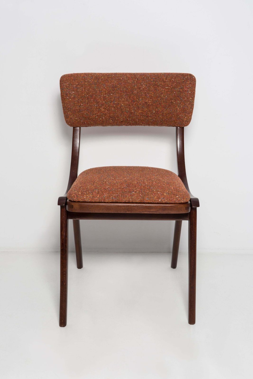 Set Van Vier Mid Century Modern Bumerang Stoelen, Oranje Mélange, Polen, Jaren 1960 photo Meubels